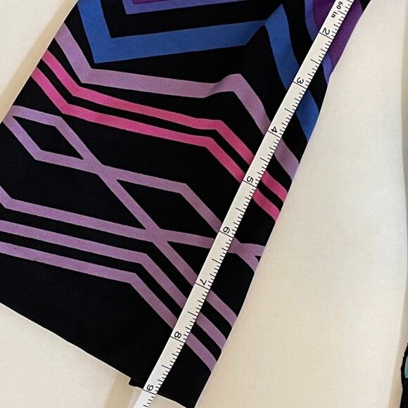 Jersey, Stretch, Bodycon, Geometric, Colorful, 70s Inspired Dress, Size 10 - Picture 13 of 15